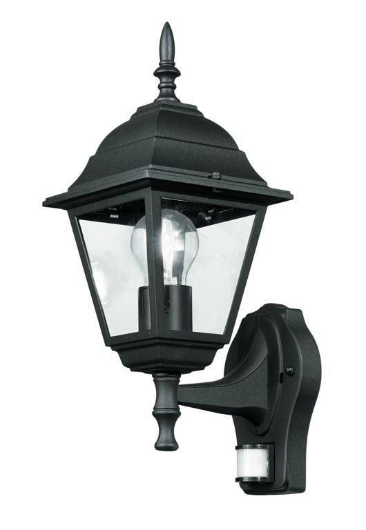 Lanterna per esterno IP44 in alluminio antracite diffusore vetro con SENSORE DI MOVIMENTO lampada 1XE27 non inclusa ROMA Lanterna per esterno IP44 in alluminio antracite diffusore vetro con SENSORE DI MOVIMENTO lampada 1XE27 non inclusa ROMA